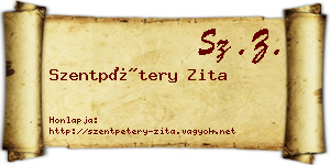 Szentpétery Zita névjegykártya