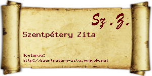 Szentpétery Zita névjegykártya